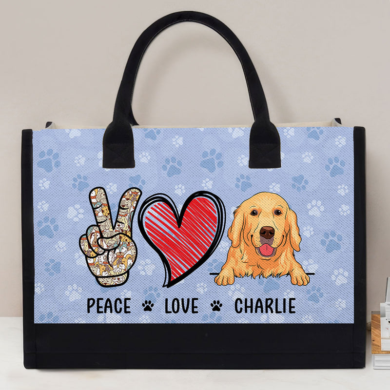 Peaceful Love - Personalized Custom Canvas Tote Bag