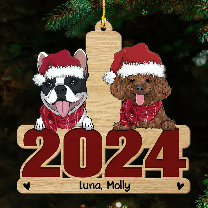 Happy Holiday 2024 - Personalized Custom 1-layered Wood Ornament