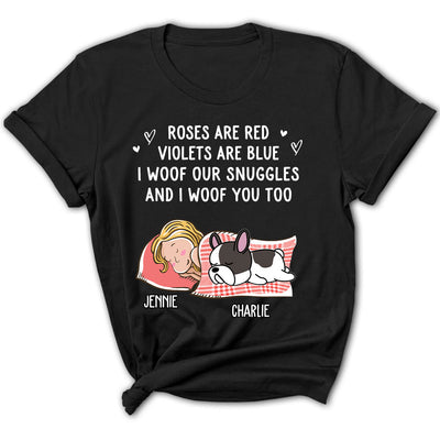 Woof Snuggles 2 - Personalized Custom Women's T-shirt