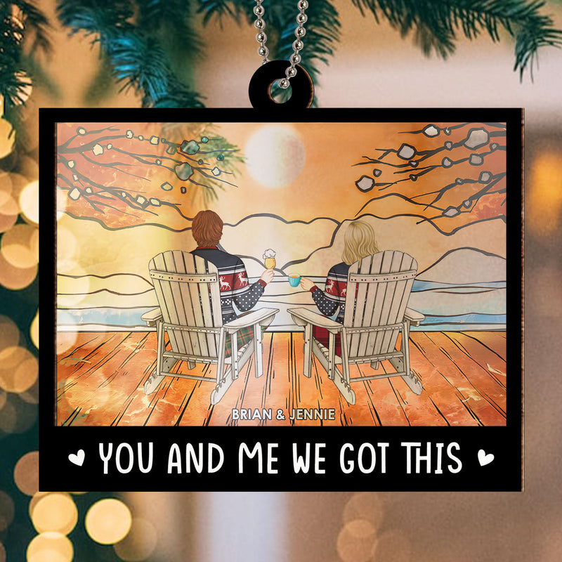 You And Me And The Dogs - Personalized Custom Suncatcher Ornament