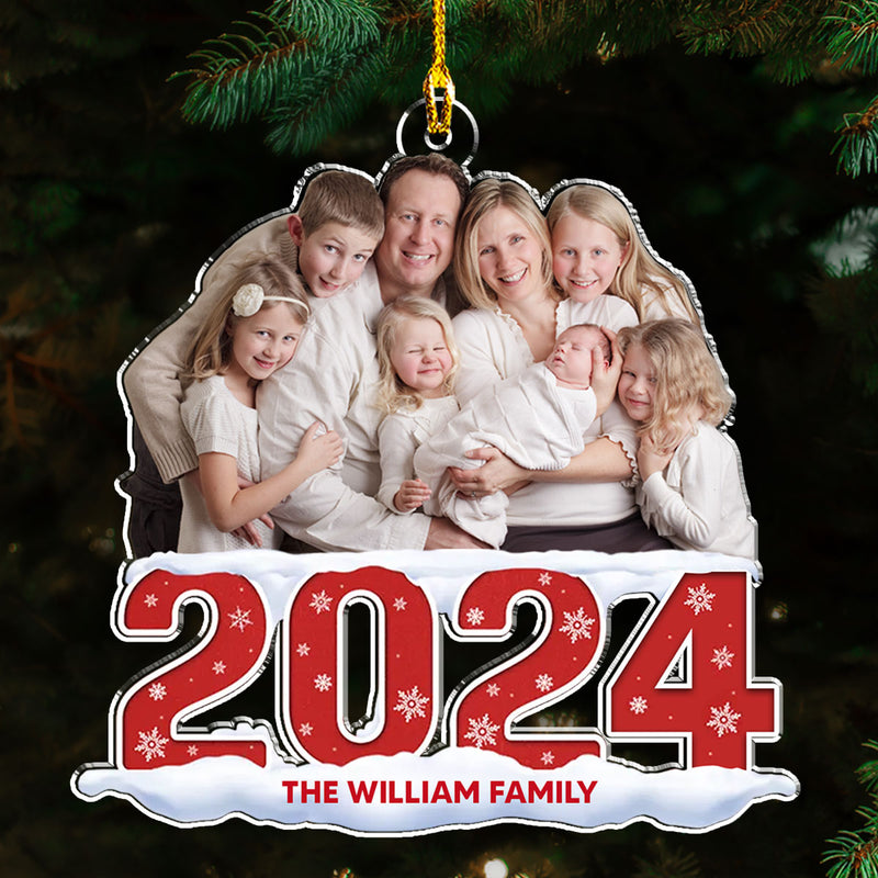 Custom Photo Family 2024 - Personalized Custom Acrylic Ornament