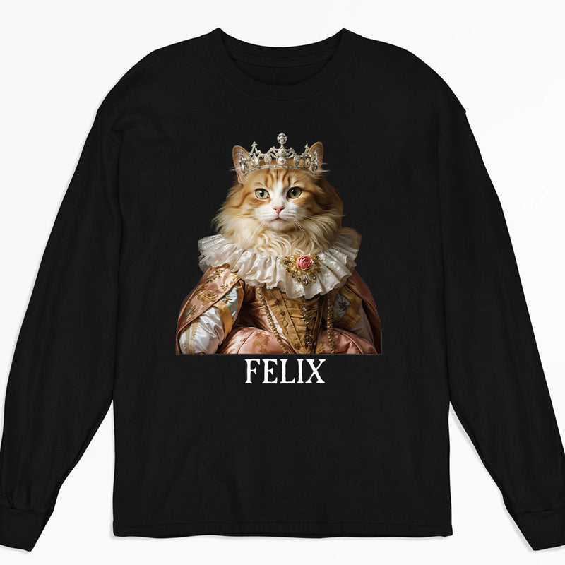 Custom Royal Pet Portrait - Personalized Custom Long Sleeve T-shirt