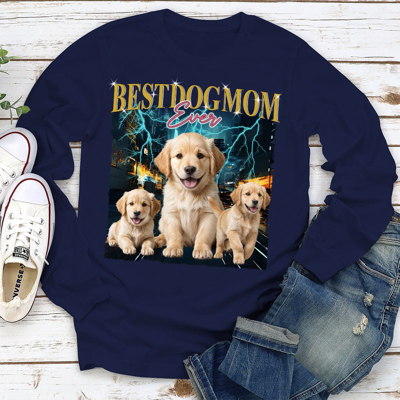 Gradient Best Dog Dad - Personalized Custom Long Sleeve T-shirt