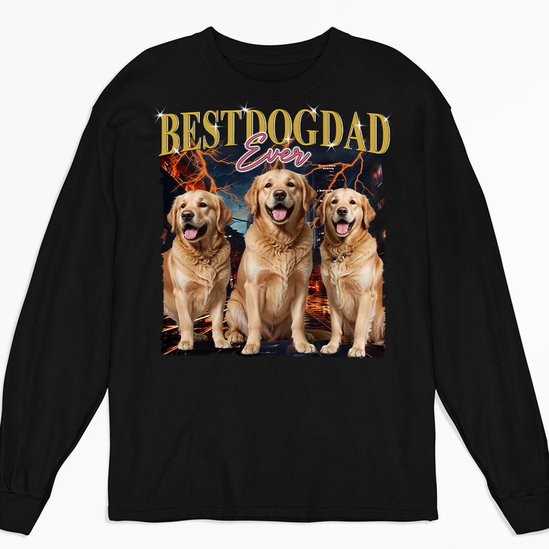 Gradient Best Dog Dad - Personalized Custom Long Sleeve T-shirt