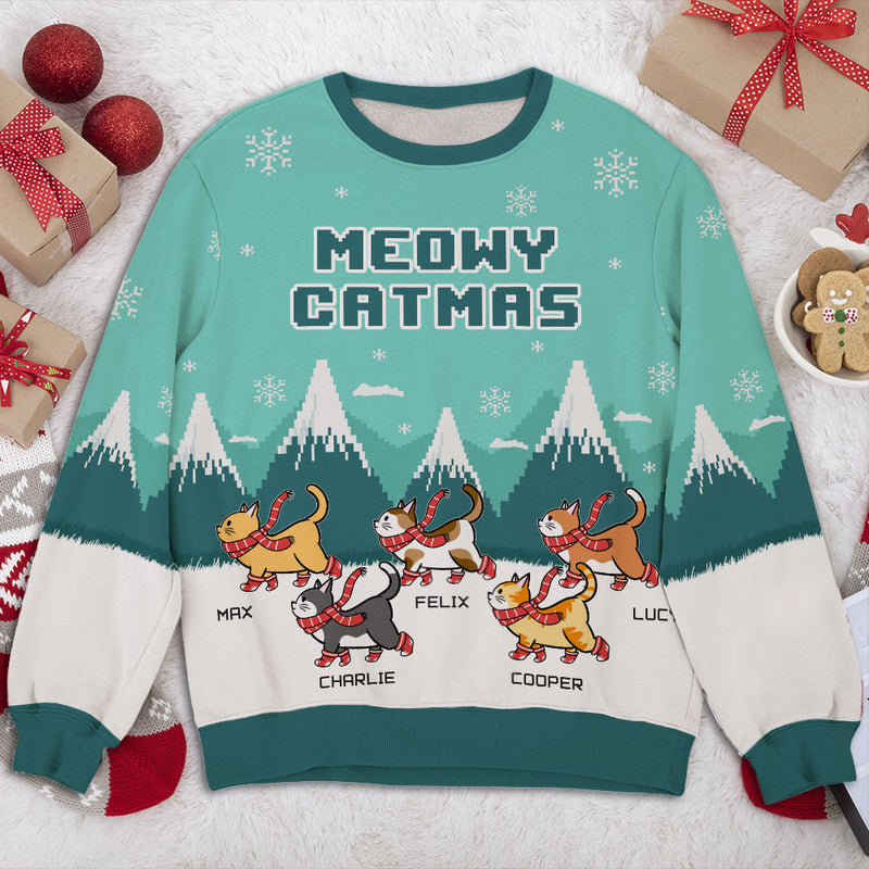 Merry Christmas Cat Version - Personalized Custom All-Over-Print Sweatshirt