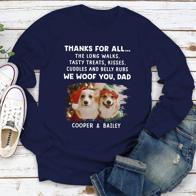 Dog Thanks All - Personalized Custom Long Sleeve T-shirt