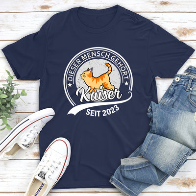 Katze Dieser Mensch Gehört - Personalisiertes Unisex T-shirt