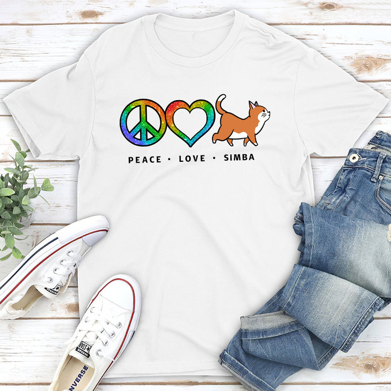 Peace Love Pet Pattern - Personalized Custom Unisex T-shirt