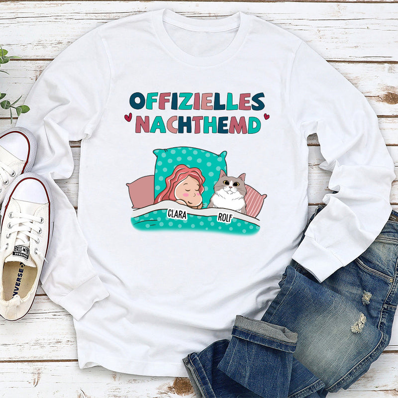 Offizielles Nachthemd Für Haustierbesitzer - Personalisiertes Langarm T-Shirt