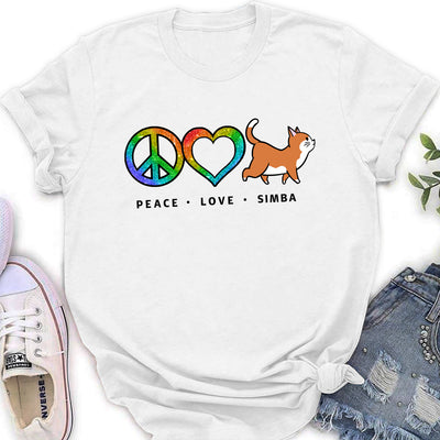 Peace Love Pet Pattern - Personalized Custom Women's T-shirt