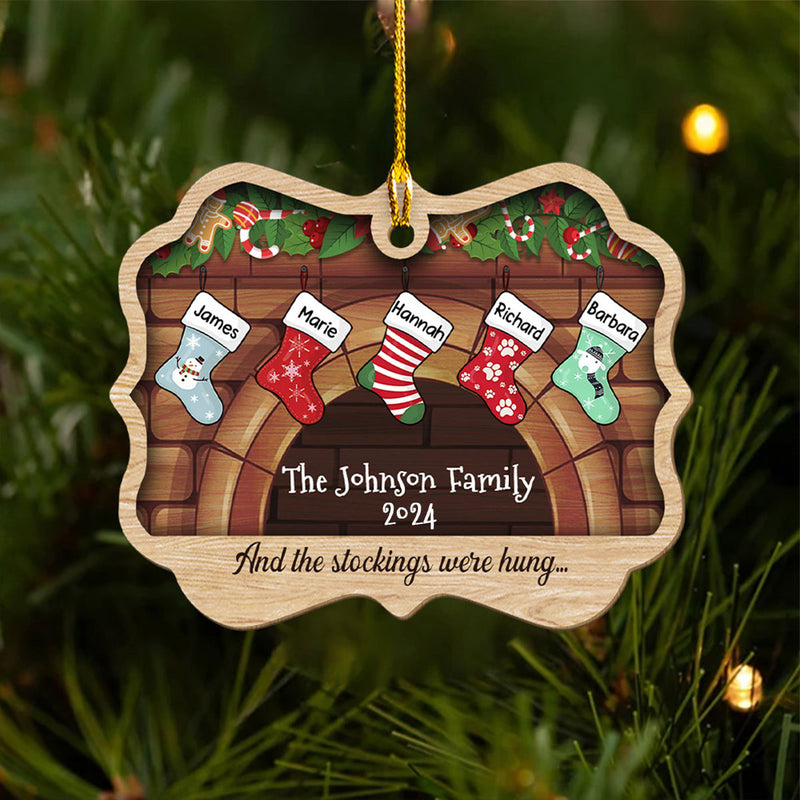 Stockings Were Hung - Personalized Custom 1-layered Wood Ornament