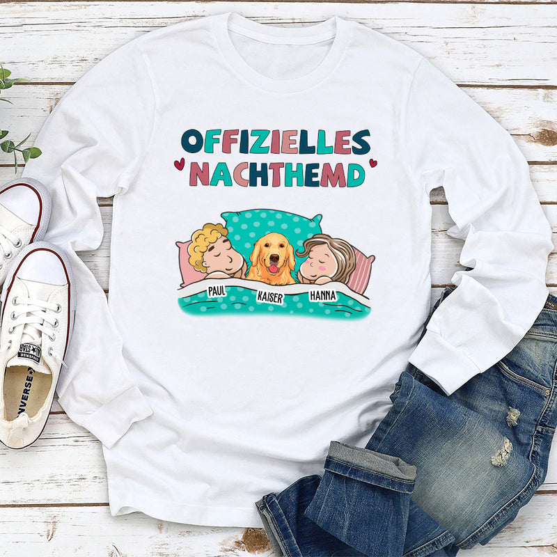 Offizielles Nachthemd Haustiere Für Paare - Personalisiertes Langarm T-Shirt