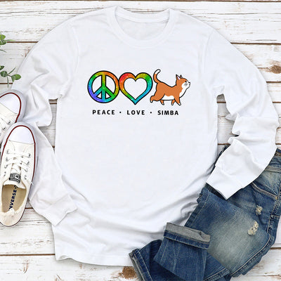 Peace Love Pet Pattern - Personalized Custom Long Sleeve T-shirt