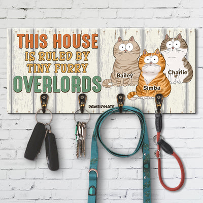 This House Is Ruled By Cats - Personalized Custom Wooden Key Holder