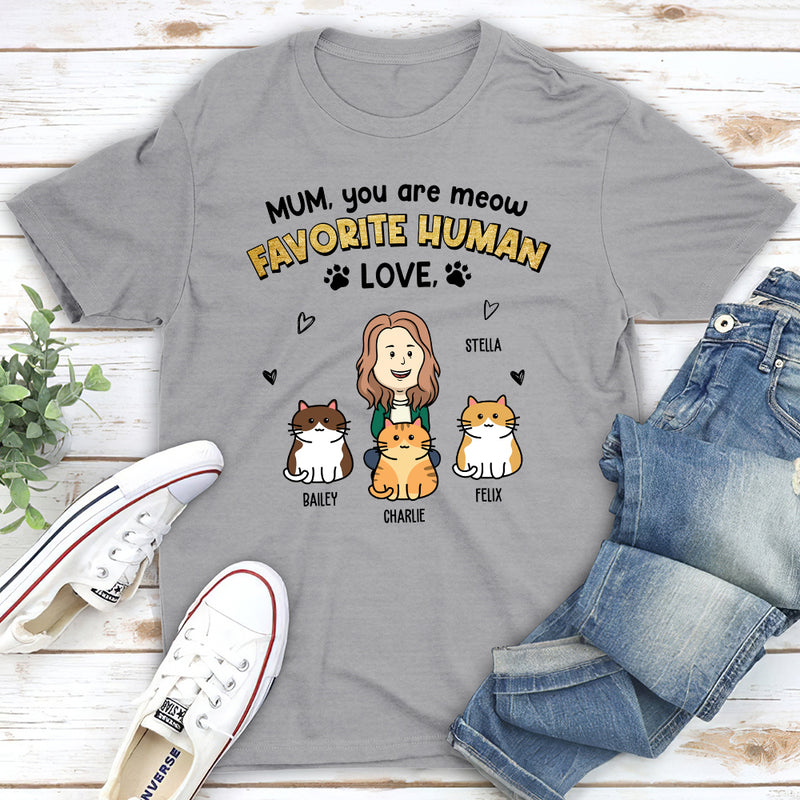 Cat Favorite Human - Personalized Custom Unisex T-shirt