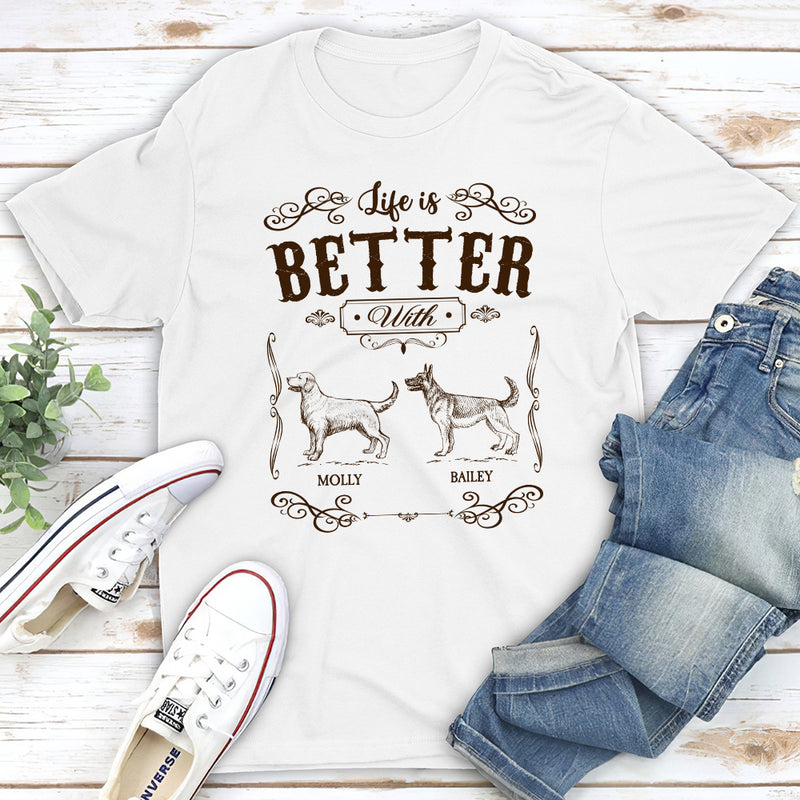 Life Is Better Vintage  - Personalized Custom Unisex T-shirt