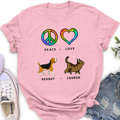 Peace Love Pet Pattern - Personalized Custom Women's T-shirt