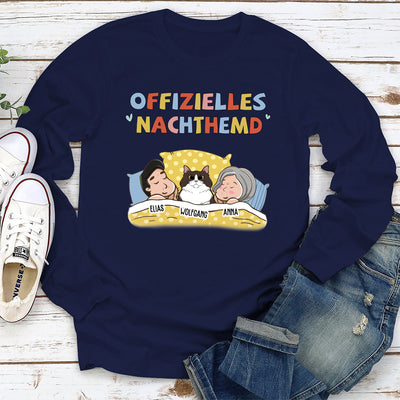 Offizielles Nachthemd Haustiere Für Paare 2 - Personalisiertes Langarm T-shirt