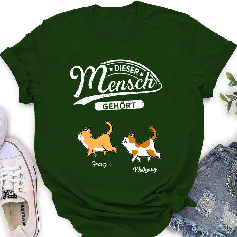 Katze Dieser Mensch Gehört - Personalisiertes Damen T-Shirt