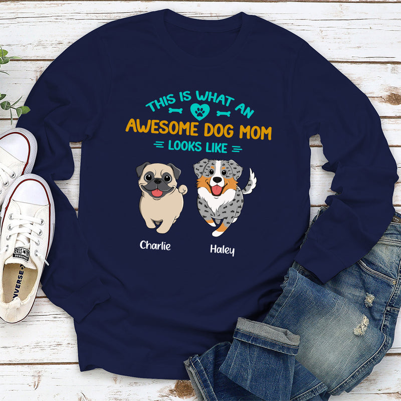 What An Awesome Dog Dad - Personalized Custom Long Sleeve T-shirt