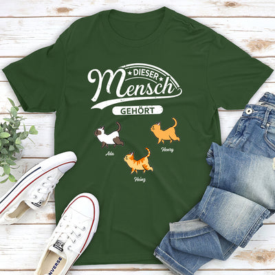 Katze Dieser Mensch Gehört - Personalisiertes Unisex T-shirt