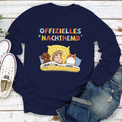 Offizielles Nachthemd Haustiere 2 - Personalisiertes Langarm T-shirt