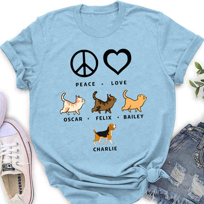 Peace Love Pet Pattern - Personalized Custom Women's T-shirt