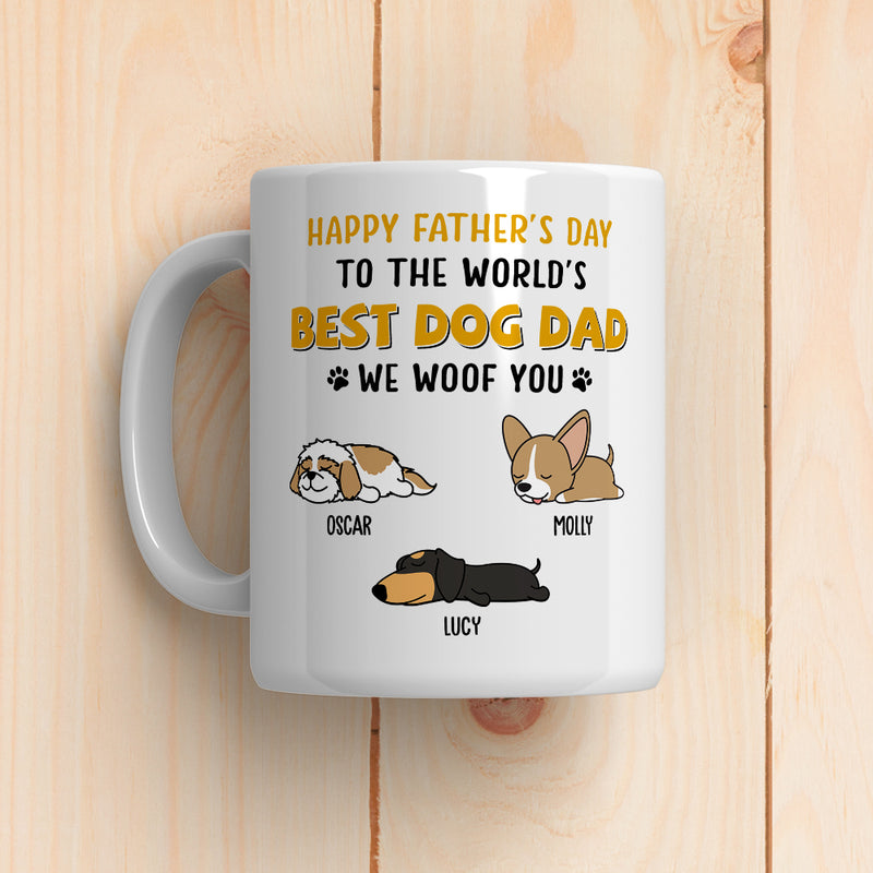 Woof You So Much Dad - Personalized Custom Coffee Mug