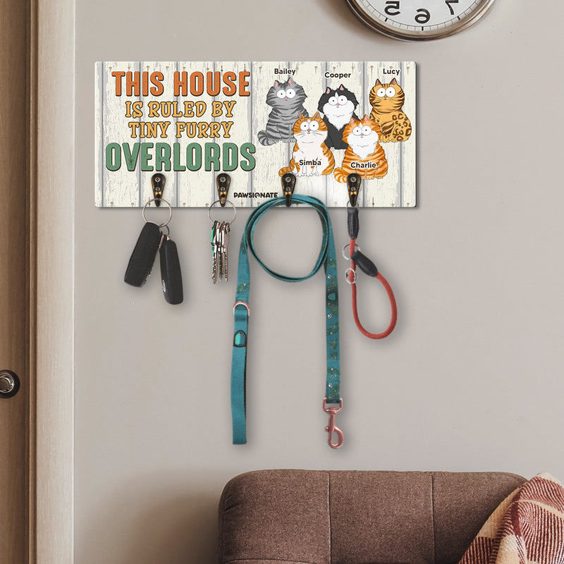 This House Is Ruled By Cats - Personalized Custom Wooden Key Holder