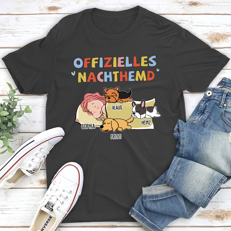 Nachthemd Für Hundebesitzer 2 - Personalisiertes Unisex T-shirt