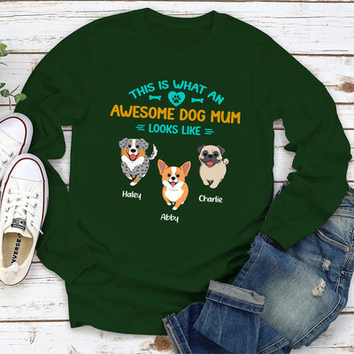 What An Awesome Dog Dad - Personalized Custom Long Sleeve T-shirt