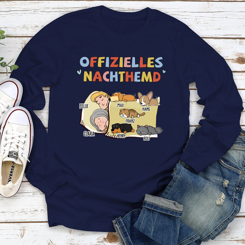 Nachthemd Haustiere Für Paare 2 - Personalisiertes Langarm T-shirt