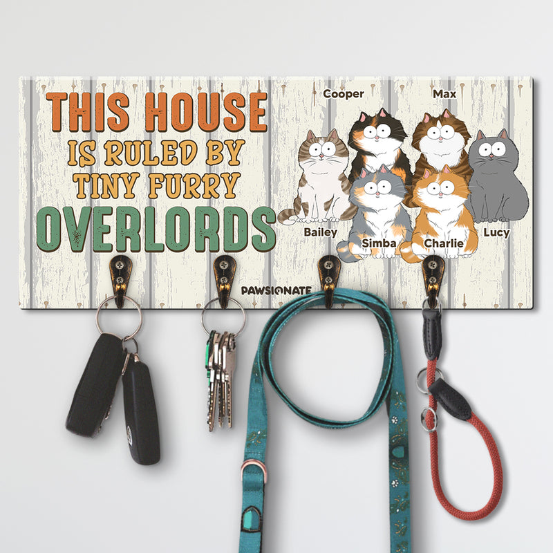 This House Is Ruled By Cats - Personalized Custom Wooden Key Holder