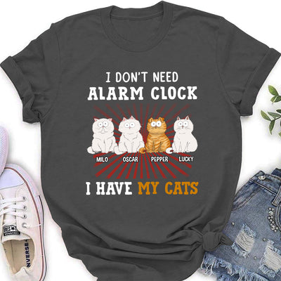 Cat Alarm Clock - Personalized Custom Women's T-shirt