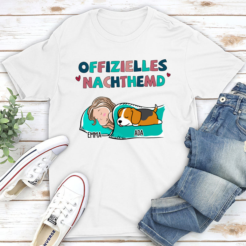 Nachthemd Für Hundebesitzer - Personalisiertes Unisex T-Shirt