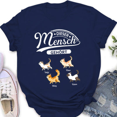 Katze Dieser Mensch Gehört - Personalisiertes Damen T-Shirt