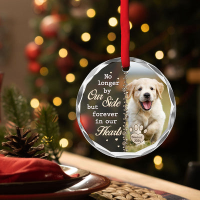 No Longer By Our Side - Personalized Custom Glass Ornament