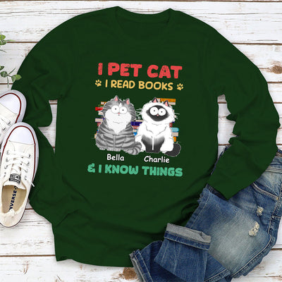 I Pet Cats - Personalized Custom Long Sleeve T-shirt