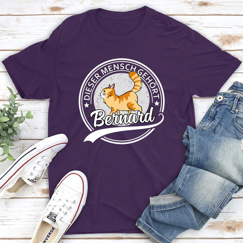 Katze Dieser Mensch Gehört - Personalisiertes Premium T-shirt