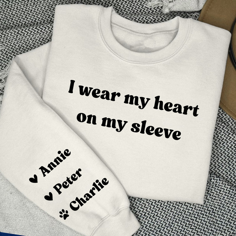 Hearts On Sleeve - Personalized Custom Sweatshirt