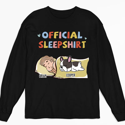 Sleeping Dog Sleepshirt Version 2 - Personalized Custom Long Sleeve T-shirt