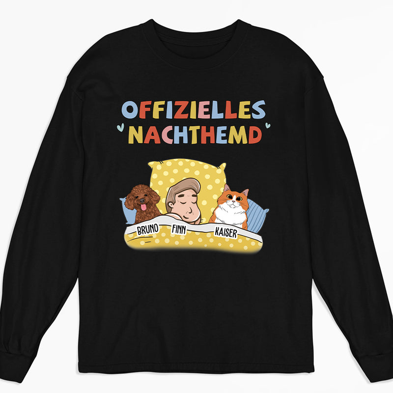 Offizielles Nachthemd Haustiere 2 - Personalisiertes Langarm T-shirt