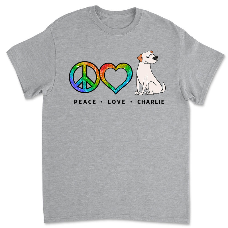 Peace Love Pet Funny - Personalized Custom Premium T-shirt