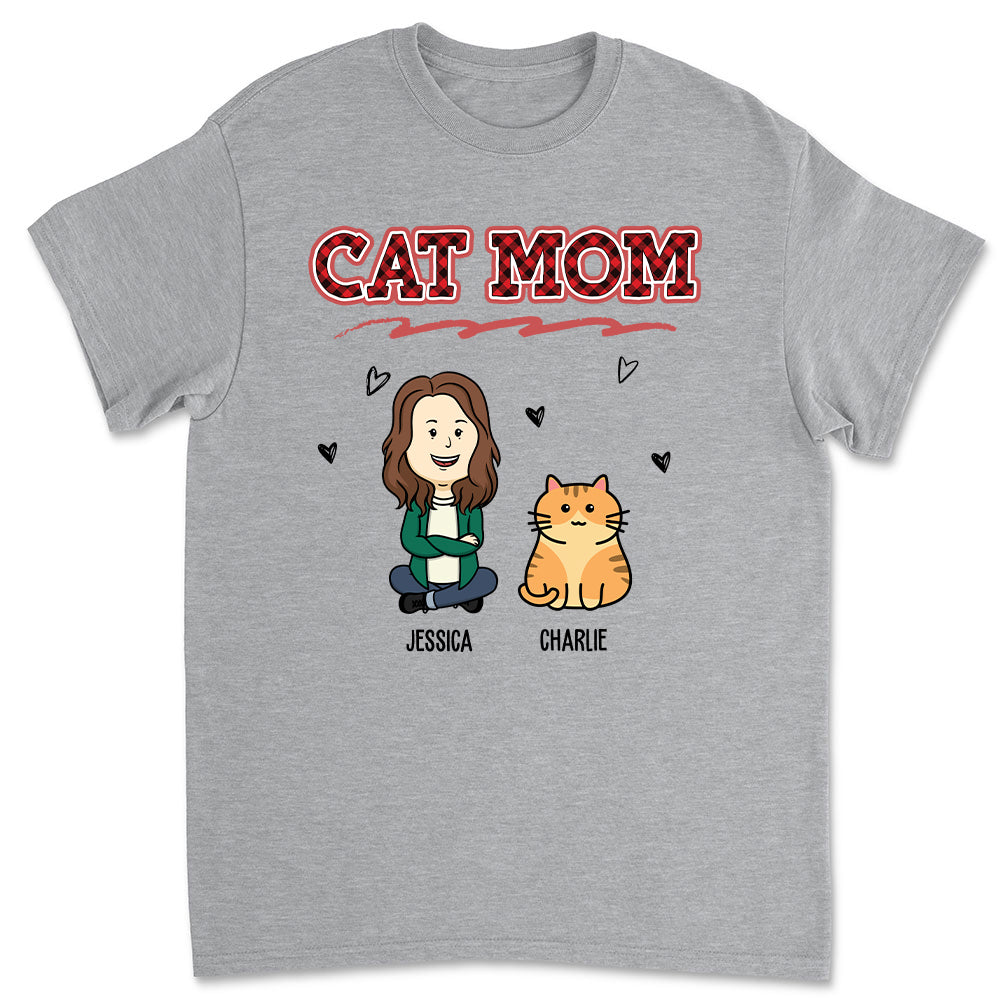 Discover Cat Mom Red - Personalized Custom Unisex T-shirt 