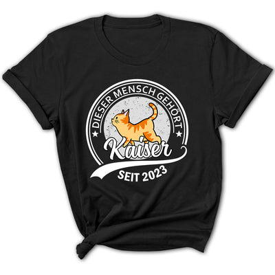 Katze Dieser Mensch Gehört - Personalisiertes Damen T-Shirt