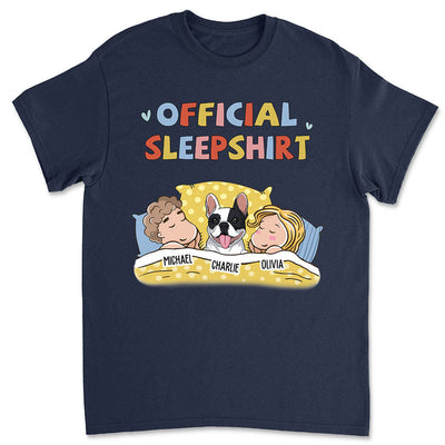 Sleeping Pet Sleepshirt Couple - Personalized Custom Unisex T-shirt