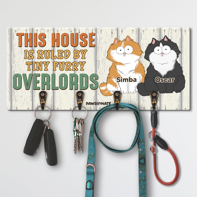 This House Is Ruled By Cats - Personalized Custom Wooden Key Holder