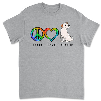 Peace Love Pet Funny - Personalized Custom Unisex T-shirt