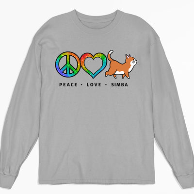 Peace Love Pet Pattern - Personalized Custom Long Sleeve T-shirt