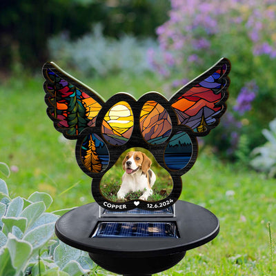 Pawprints On Hearts  - Personalized Custom Solar Light